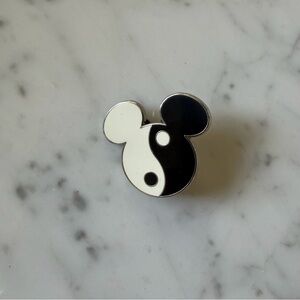 Disney Black and White Mouse Yin Yang Pin